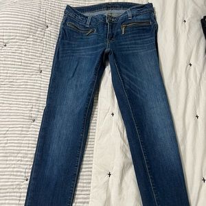 Michael Kors zip skinny blue jeans